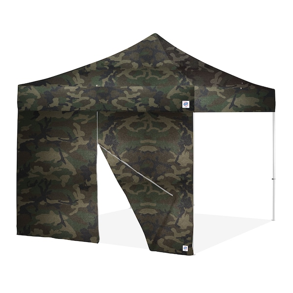 E-Z Up TAA Compliant Food Booth Middle Zipper Sidewall, 13' W x 13' H, Woodland Camo SW3PRFBMTC13WC - main